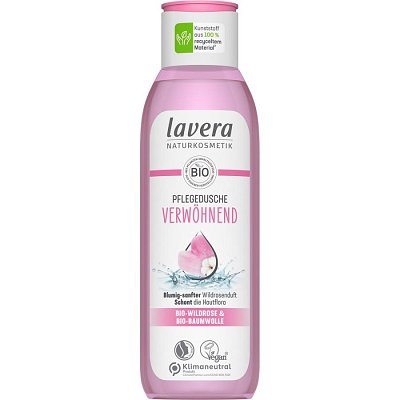 Gel de dus pentru rasfat cu trandafir salbatic si bumbac bio - 250 ml