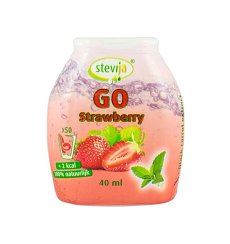 GO - Indulcitor pe baza de stevie cu aroma de capsuni, 40 ml