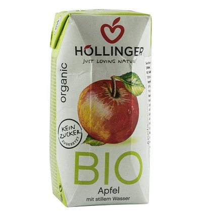 Suc de mere Bio cu pai Hollinger, 200ml