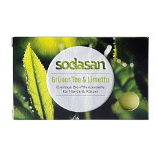 Sapun crema cu ceai verde si lime ecologic 100g Sodasan