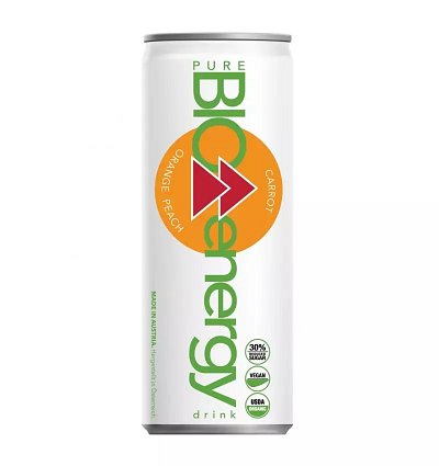 Bautura energizanta carbogazosa bio cu portocale, piersici și morcov, 250ml pure