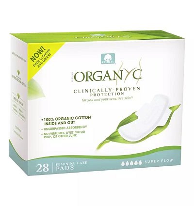 Absorbante intime superflow din bumbac organic 28 buc, (4pacheet *7buc)