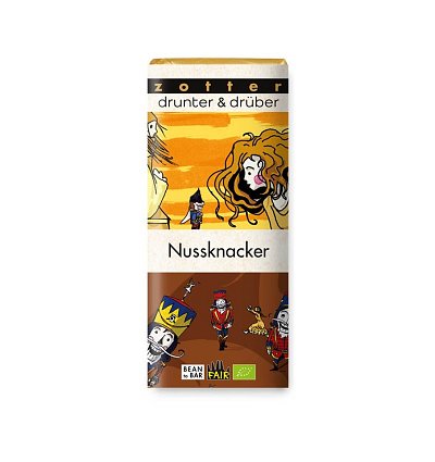 Bio & fair nussknacker baton de caramel cu unt de cacao și nuga de arahide cu bucăți de arahide, 70g