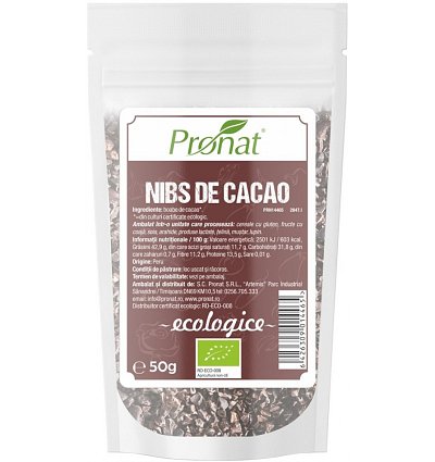 Nibs bio din samburi de cacao, 50g