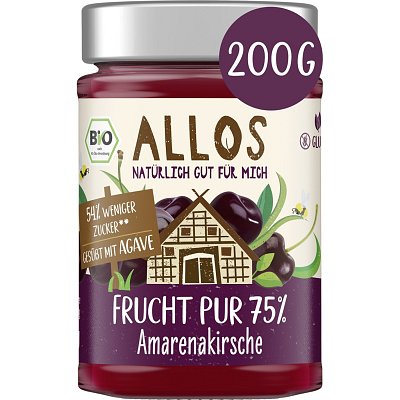 Dulceata de cirese amare cu sirop de agave fara gluten, eco - 200 g