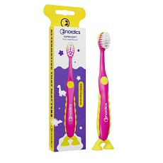Periuta de dinti pentru copii 6900 filamente - super moale - +2 ani - roz  Nordics