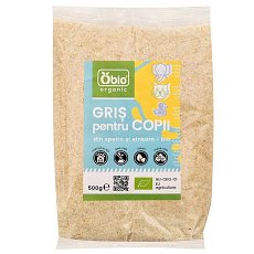 Gris pentru copii din spelta si einkorn bio 500g Obio