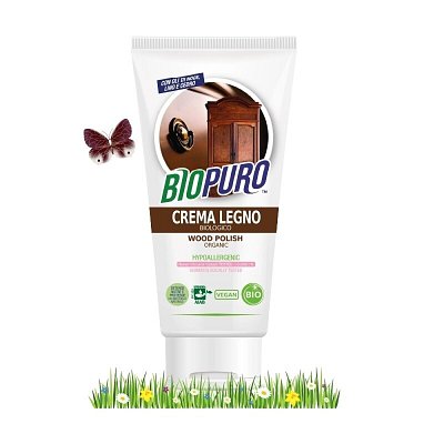 Crema pentru curatarea si intretinerea lemnului hipoalergena ecologica 200ml Biopuro