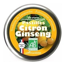 Bomboane artizanale cu lamaie si ginseng bio, 45g, Aromandise