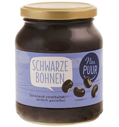 Fasole neagra bio, 350 g nur puur