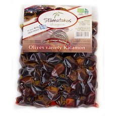 Masline kalamata, vidate, marinate in otet, bio, 250g, Stamatakos Olivegrove