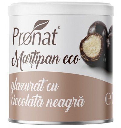 Martipan bio glazurat cu ciocolata neagra, 70g